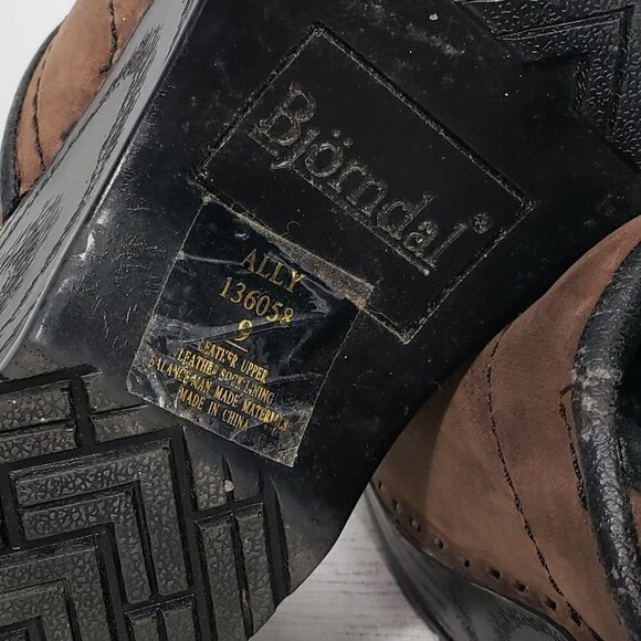 Bjorndal  Ally  Brown Leather Clog  Professional Nursing Shoe  Women's Size 9 - Picture 2 of 8